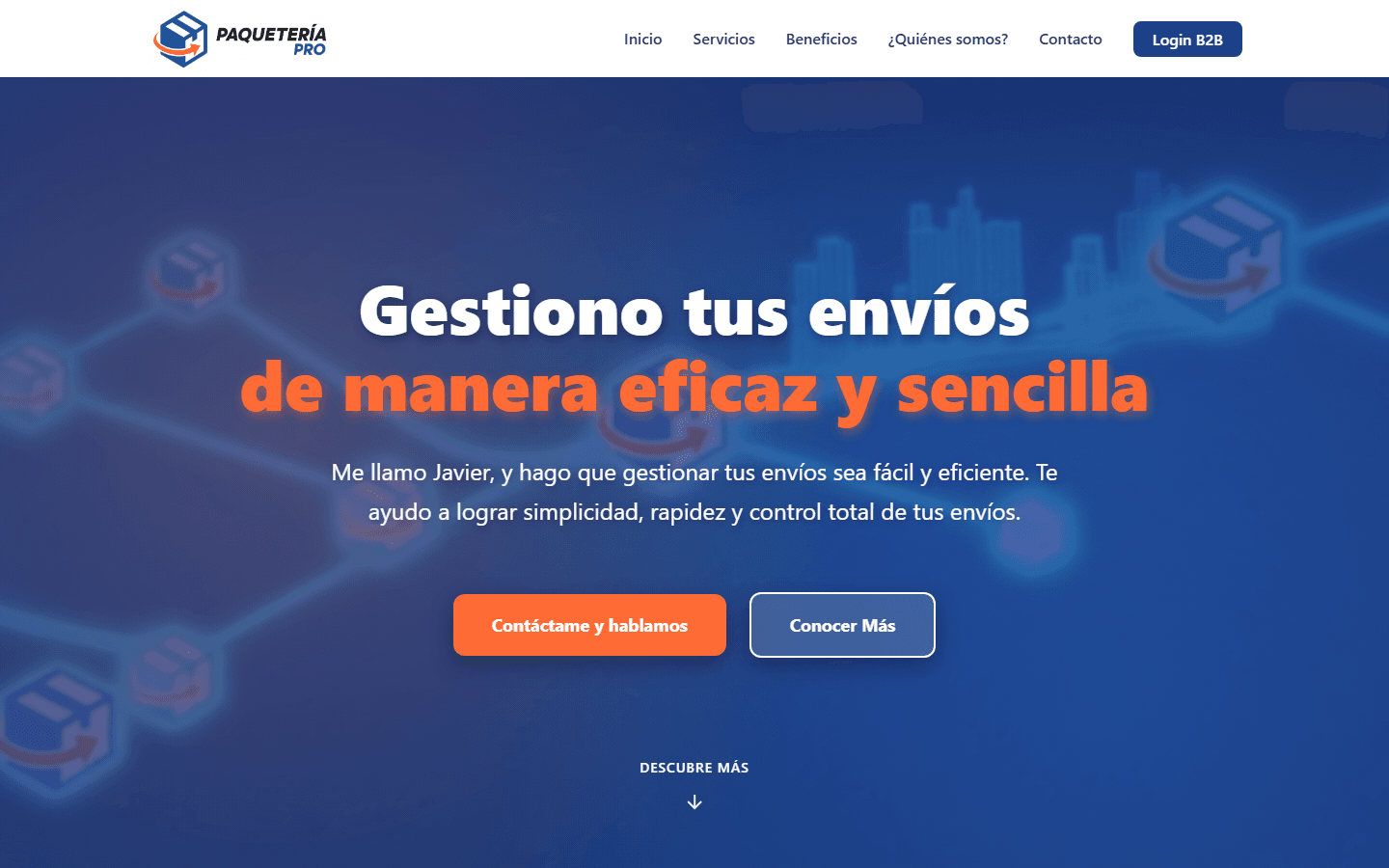Web de PaqueteríaPro para gestión y seguimiento de envíos